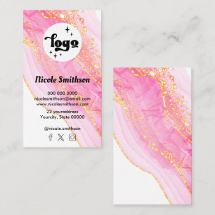 Druckdesign mit rosa Tinte und simulierter Folie Visitenkarte