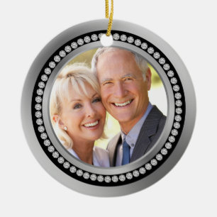 Druckdiamanten 25. Hochzeitstag-Verzierung Keramikornament