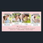 Drucke Save the Date Foto Cards - Rosa<br><div class="desc">Diese schicken und modernen Fotokarten bitten Ihre Gäste stilvoll,  für Ihren großen Tag Save the Date zu gehen. Erhältlich in anderen Farben (individuelle Farbwünsche sind willkommen!).</div>