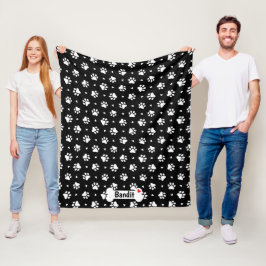 Drucke und Muster für schwarze und weiße Hunde Fleecedecke