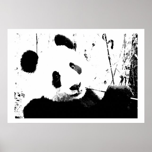 Drucke von Black & White Panda Face Posters (Vorne)