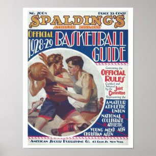 DRUCKEN 1928-29 BASKETBALL REGELBUCHDECKER POSTER