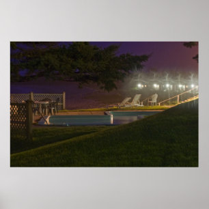 Drucken am Pool Poster