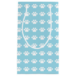 Drucken auf blauem Hintergrund Kleine Geschenktüte