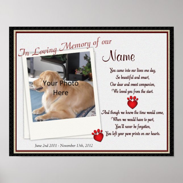 Drucken auf dem Memorial für Herzklopfen - Katze f Poster (Vorne)