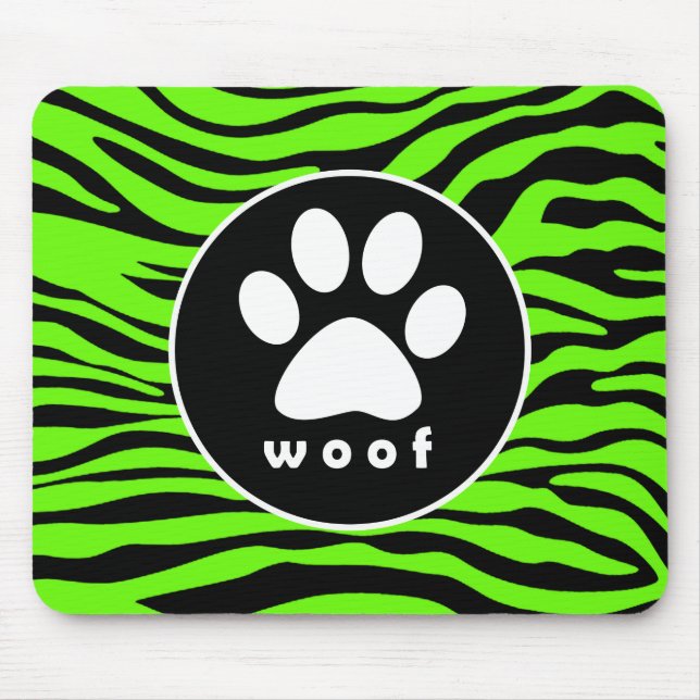 Drucken auf hellen Neon-grünen Zebra-Streifen Mousepad (Vorne)