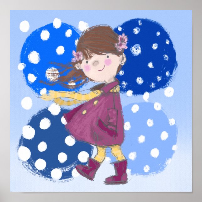 Drucken für Mädchenzimmer. Schneeball Poster (Vorne)