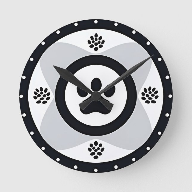 Drucken mit dekorativen Elementen Runde Wanduhr (Vorderseite)