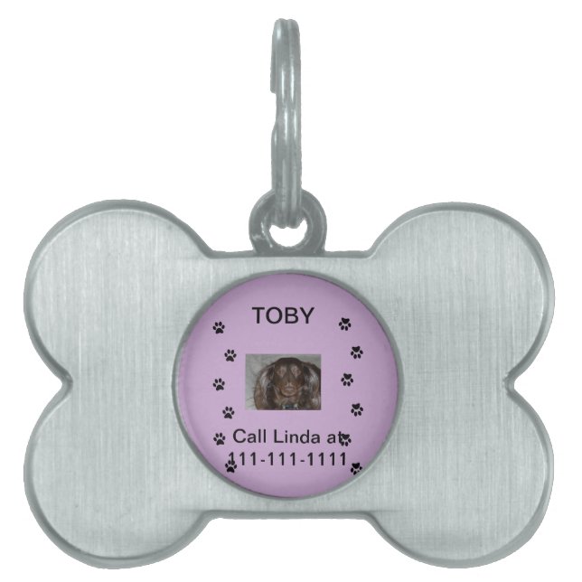 Drucken mit Foto und Name des Begleiters Tiermarke (Vorderseite)