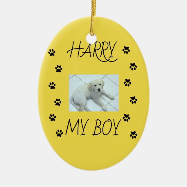 Drucken mit Foto und Name des Haustiers Keramik Ornament (Vorne)