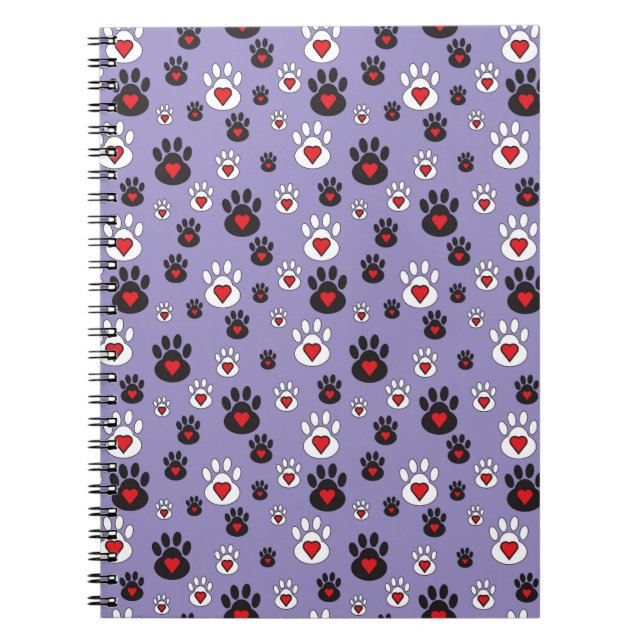 Drucken mit roten Herzen auf blau Notizblock (Vorderseite)