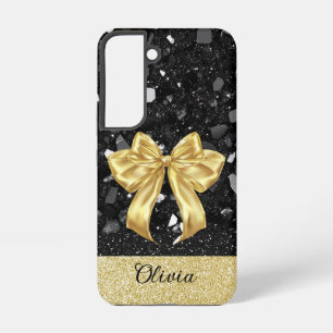 Drucken mit W/Bow für den Black & Gold Glitzer per Samsung Galaxy Hülle