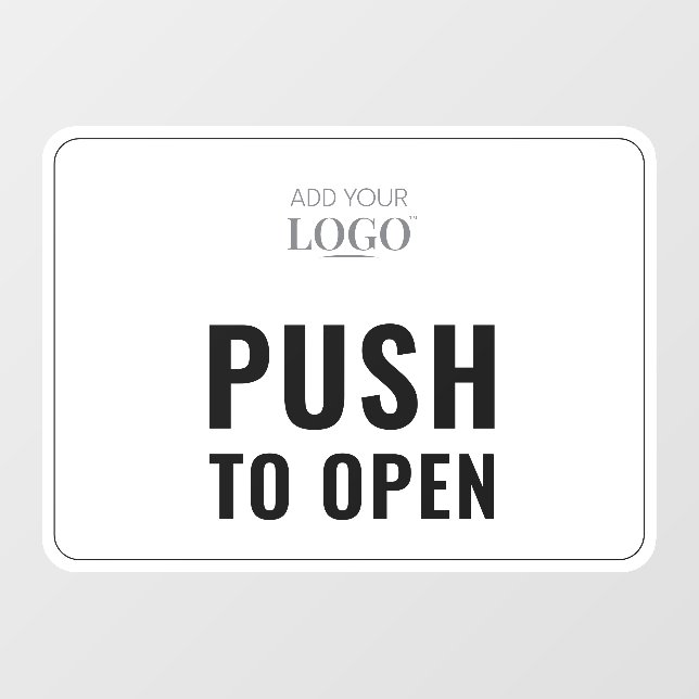 Drücken Sie auf Öffnen | Moderne Firmenlogos Fensteraufkleber (Blatt)