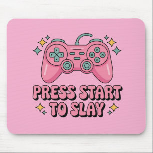 Drücken Sie auf Slay - Gamer Girl Kawaii Mousepad