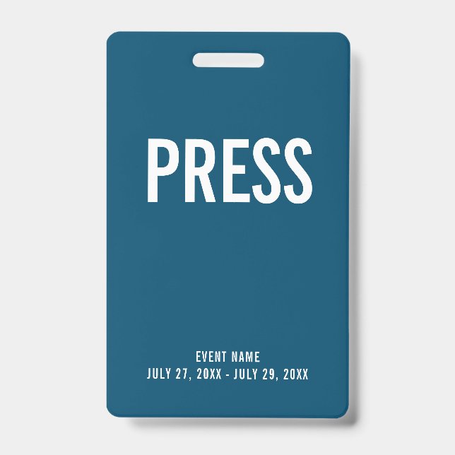 Drücken Sie das Abzeichen All Access Pass Event Bl Ausweis (Vorderseite)