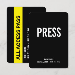 Drücken Sie das Abzeichen All Access Pass Event ID Einladung