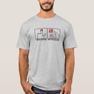 DRÜCKEN SIE DEN KNOPF, UM BACON ZU ERHALTEN Pictag T-Shirt