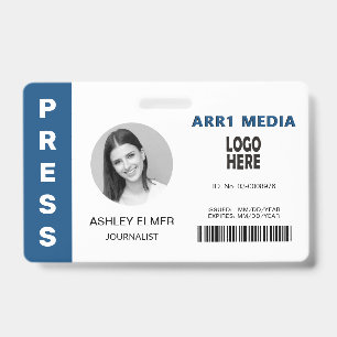 Drücken Sie die Mitarbeiter-ID klassisch blaue Fot Ausweis