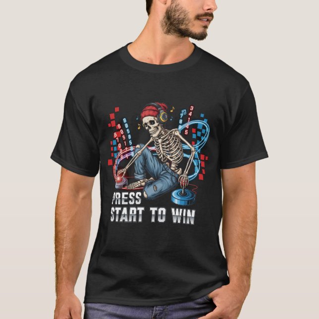 Drücken Sie die Taste Start, um Skeleton Gamer T - T-Shirt (Vorderseite)