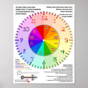 Drucken Sie die Zeitfarbe des Schriftartes Nummer  Poster