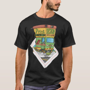 Drucken Sie DTP und Grafikdesign. T-Shirt