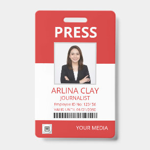 Drucken Sie ID-Ausweis Foto Journalist Medienpass Ausweis