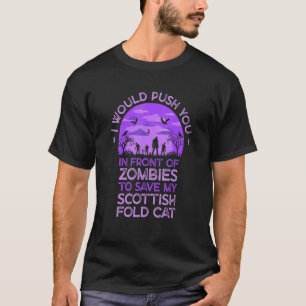 Drücken Sie in Zombies, um meine schottische Falte T-Shirt