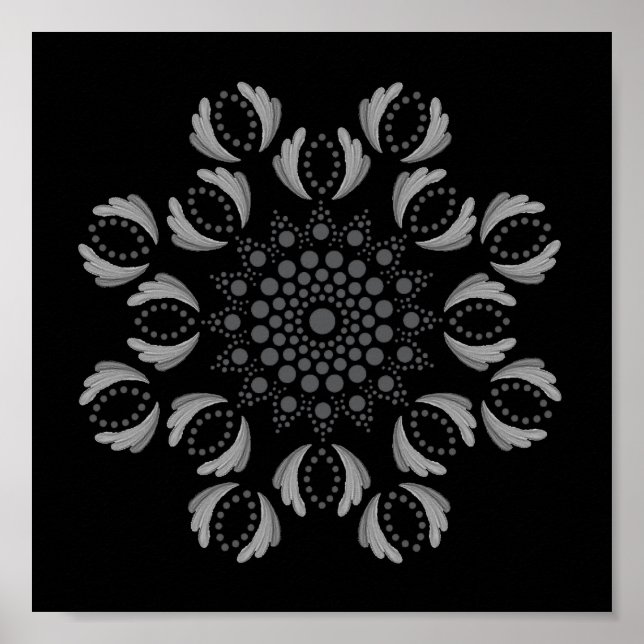 Drucken Sie sich ein eigenes Mandala Template Post Poster (Vorne)