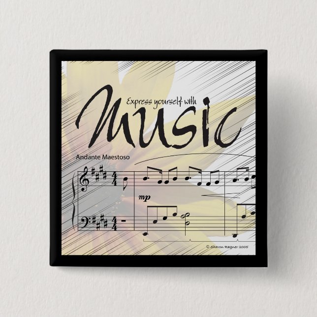 Drücken Sie sich mit Musik-Knopf aus Button (Vorderseite)