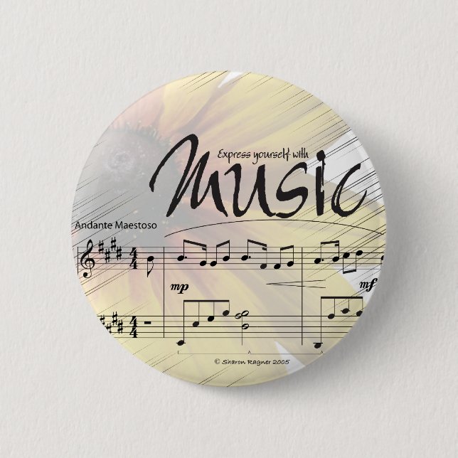 Drücken Sie sich mit Musik-Knopf aus Button (Vorderseite)