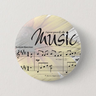 Drücken Sie sich mit Musik-Knopf aus Button
