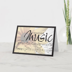 Drücken Sie sich mit Musik Notecard aus Karte