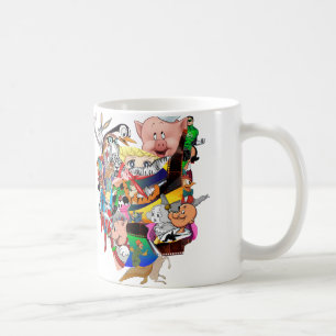 Drücken Sie Sich Selbst Retro-Cartoon-Collage Kera Kaffeetasse