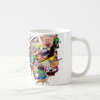 Drücken Sie Sich Selbst Retro-Cartoon-Collage Kera Kaffeetasse