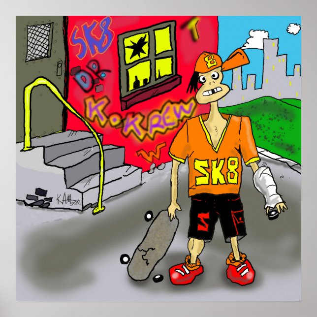 Drucken Sie "SK8" - von Kev Moore Poster (Vorne)