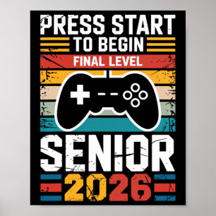 Drücken Sie Start, um das letzte Level Senior Game Poster