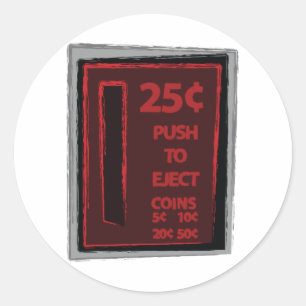Drücken Sie, um auszustoßen Runder Aufkleber