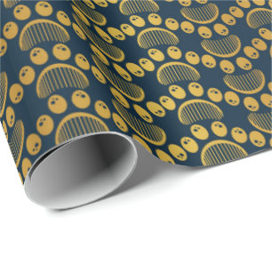 Drucken und Grooming Comb-Muster in Goldfarbe Geschenkpapier