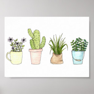 Drucken von gepotteten Pflanze Poster
