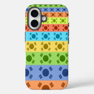 Drucken von mehrfarbigen koreanischen Flaggen iPhone 16 Hülle