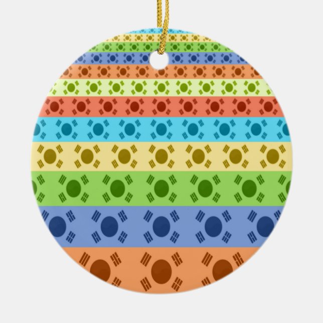 Drucken von mehrfarbigen koreanischen Flaggen Keramik Ornament (Vorne)