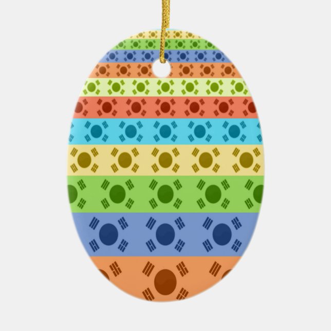 Drucken von mehrfarbigen koreanischen Flaggen Keramikornament (Vorne)