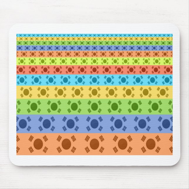 Drucken von mehrfarbigen koreanischen Flaggen Mousepad (Vorne)