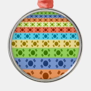 Drucken von mehrfarbigen koreanischen Flaggen Ornament Aus Metall