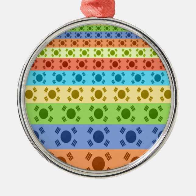 Drucken von mehrfarbigen koreanischen Flaggen Ornament Aus Metall (Vorne)