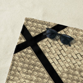 Drucken von rustikalem Design aus Ziegelbeige Strandtuch