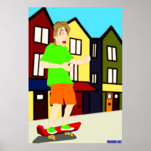 Drucken von Skateboarding-Typen Poster