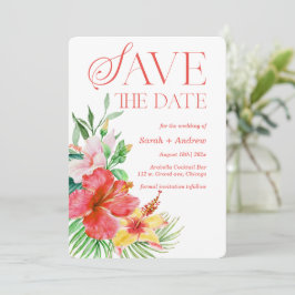 Drucken von tropischer Save the Date Vorlage