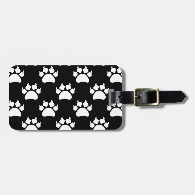 Drucken von weißen Katzenpasten und -mustern Gepäckanhänger (Vorderseite horizontal)