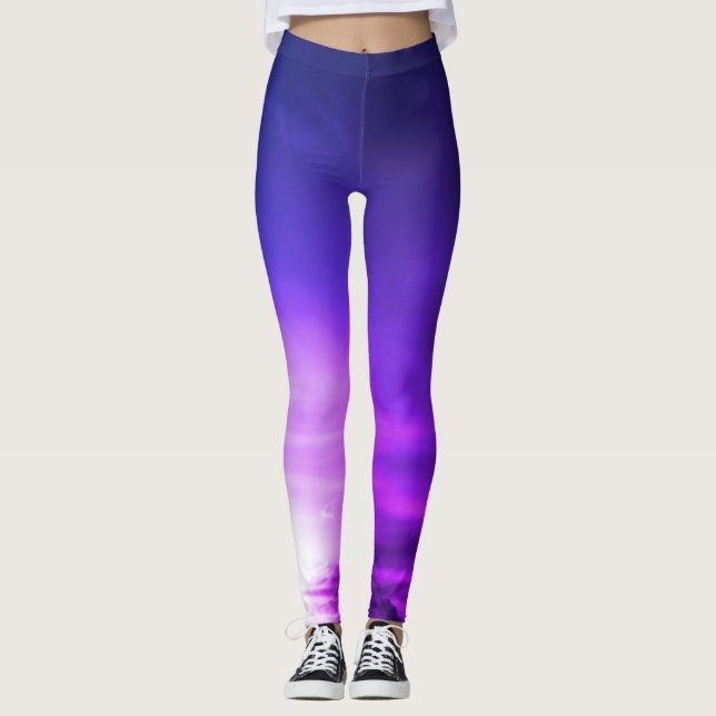 DRUCKENDE LEGGINGS KLETTERN AM SONNENSATZ LILA (Vorderseite)